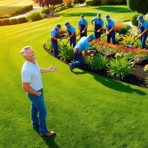 Well manicured lawn